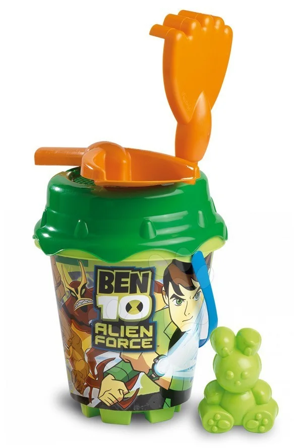 Divertoys kbelík set do písku s konví Ben 10 23556 zeleno-žlutý
