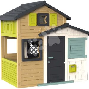Domeček Přátel v elegantních barvách Friends House Evo Playhouse Smoby rozšiřitelný 2 dveře s klíčem 6 oken s UV filtrem 162 cm výška