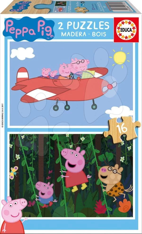 Dřevěné puzzle Peppa Pig Educa 2 x 16 dílů od 4 let