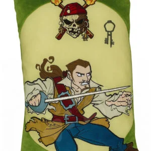 Ilanit plyšový polštář pro děti Piráti z Karibiku 12671 zelený