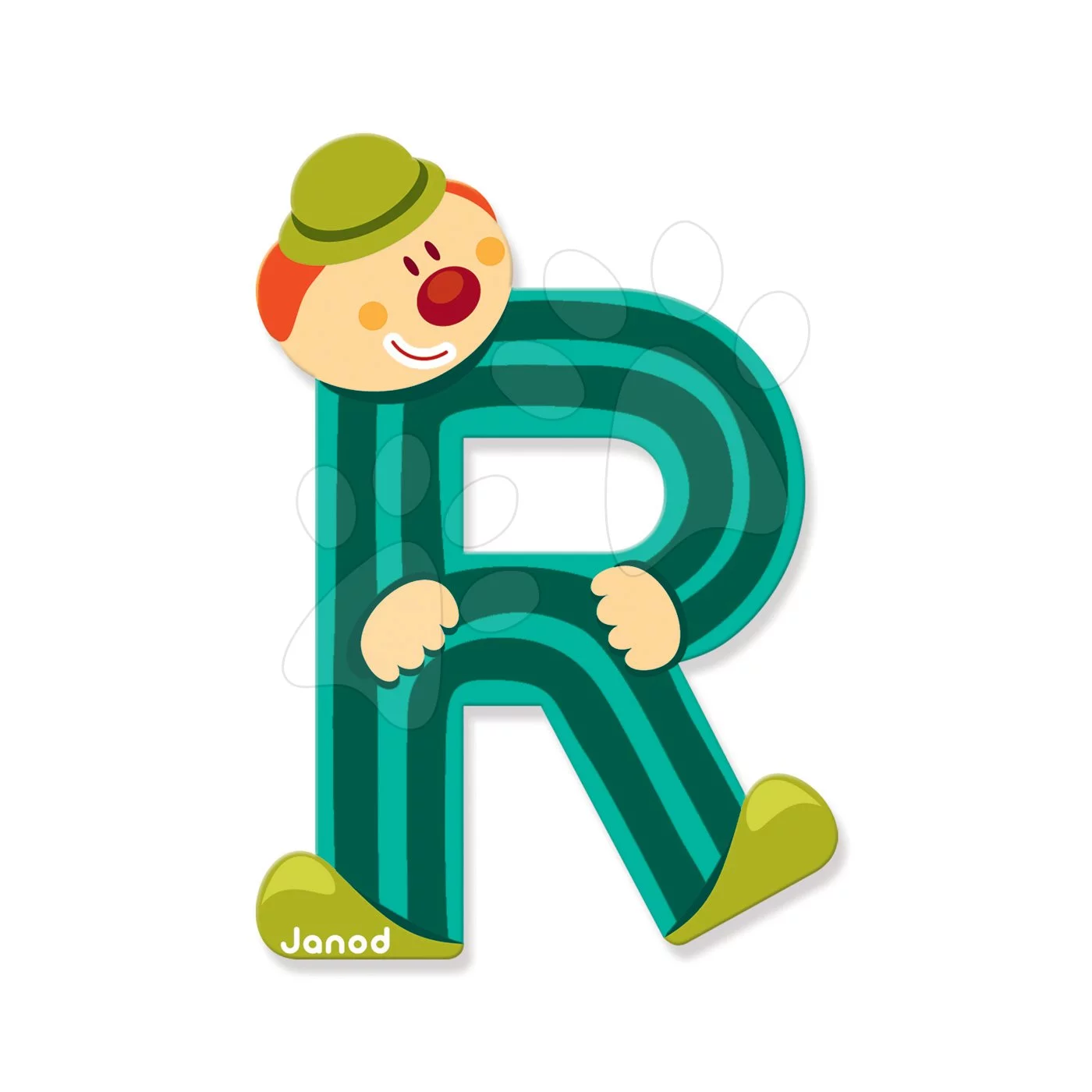 Janod dřevěné písmeno Clown Letter R 04559 zelené modré růžové - Obrázek 2