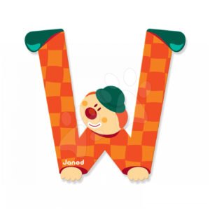 Janod dřevěné písmeno Clown Letter W 04564 oranžové