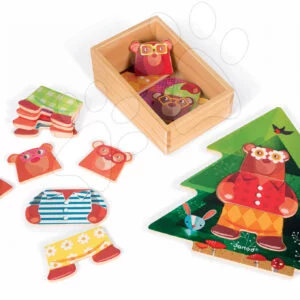 Janod dřevěné puzzle Medvěd v pyžamu 08198