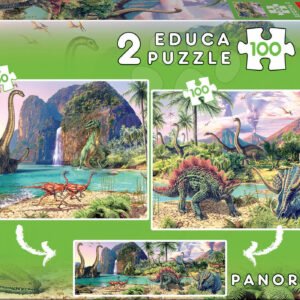 Puzzle pro děti Dino Educa 2x100 dílů 15620 barevné