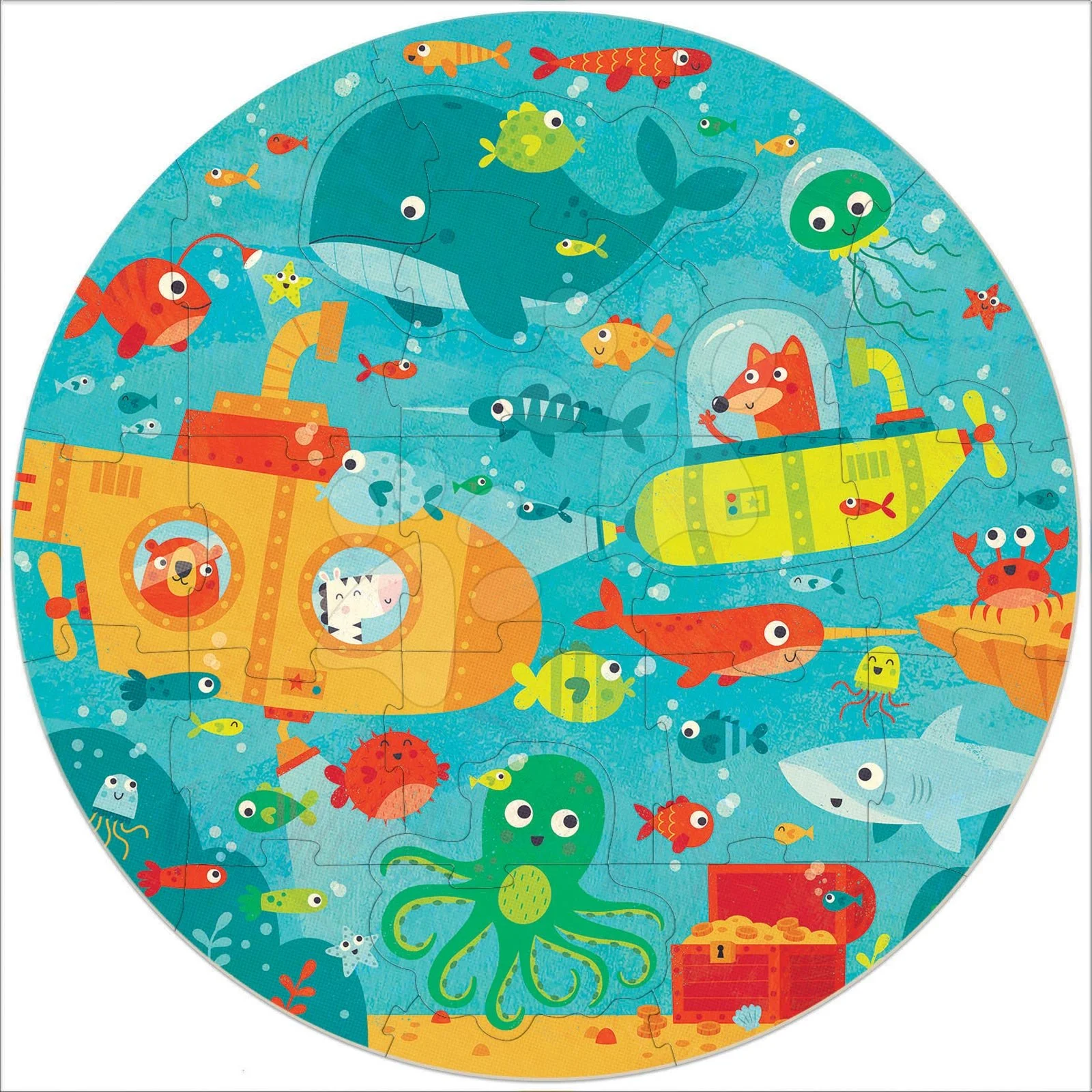Puzzle pro nejmenší kulaté Under the Sea Round Educa zvířátka v moři 28 dílů 48 cm průměr - Obrázek 2