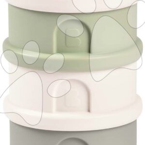 Dávkovač sušeného mléka Formula Milk Container Beaba 4dílný Cotton White Sage Green šedo-zelený od 0 měsíců