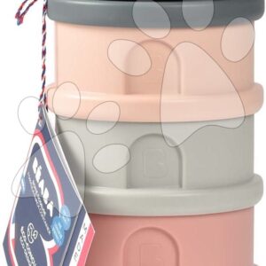 Dávkovač sušeného mléka Formula Milk Container Beaba 4dílný Mineral Grey Pink šedo-růžový od 0 měsíců
