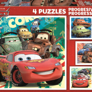 Dětské puzzle Disney Auta 2 Educa 25-20-16-12 dílů 14942 barevné