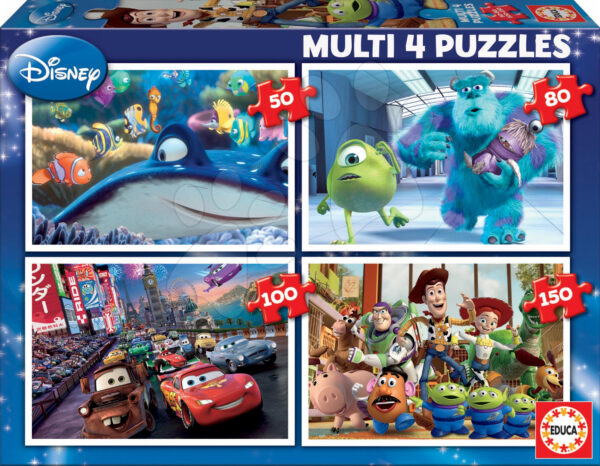 Dětské puzzle Pixar Educa 150-100-80-50 dílů 15615 barevné