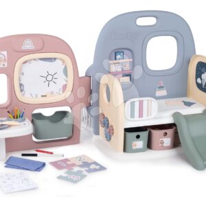 Domeček pro panenku Baby Care Childcare Center Smoby s 5 místnostmi a 27 doplňků do bytu