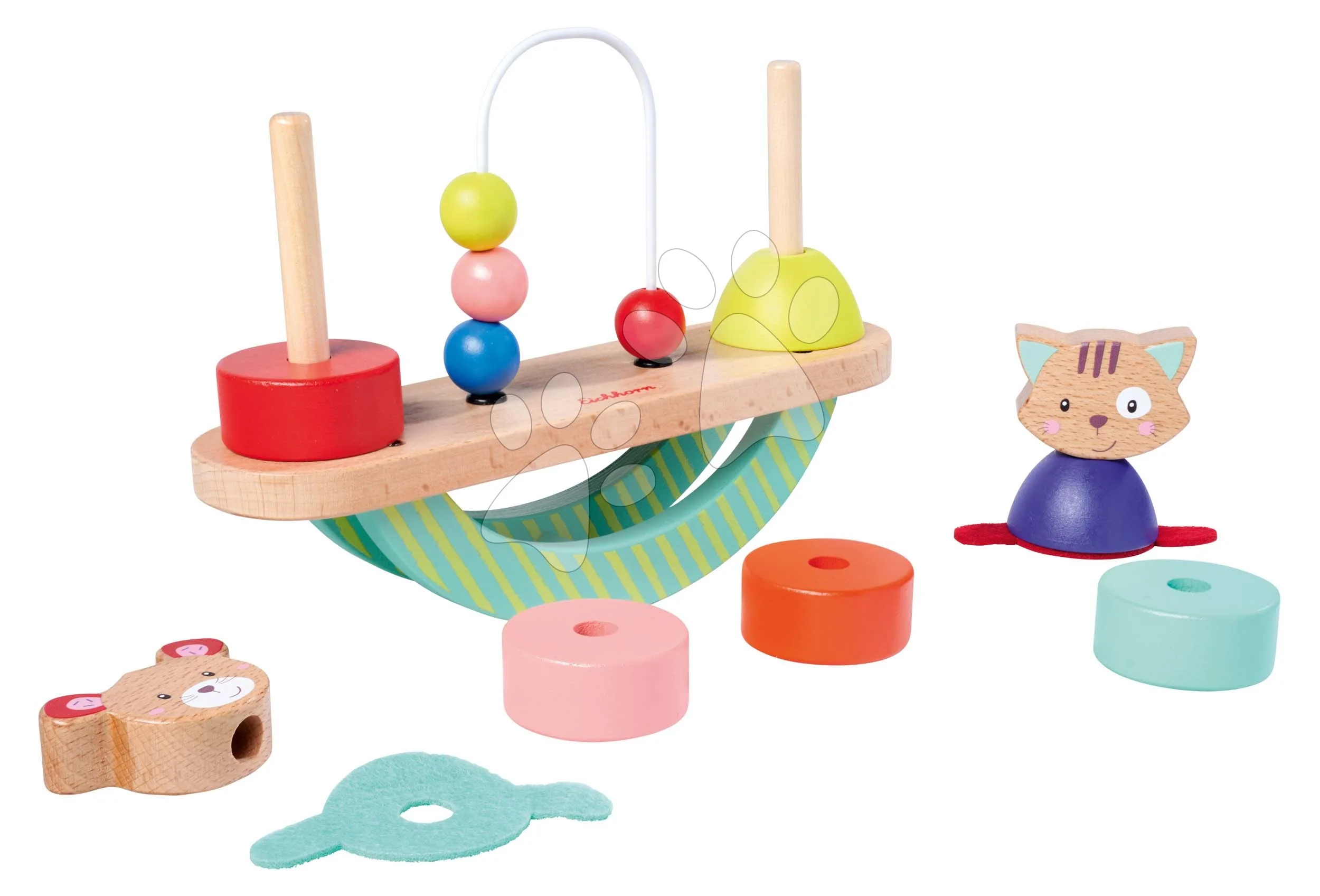 Dřevěná balanční hra s korálky Balance Game Friend Eichhorn 11 dílů od 12 měsíců - Obrázek 3