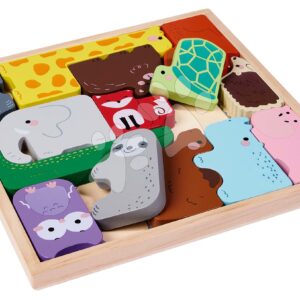 Dřevěná vkládačka zvířátka Animalset in Wooden Box Eichhorn 14 druhů od 12 měsíců