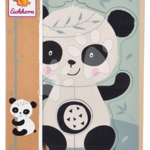 Dřevěné vkládací puzzle Panda Eichhorn 6 dílů od 12 měsíců
