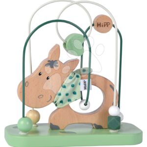 Dřevěný labyrint s korálky Baby HIPP Bead Maze Eichhorn s 2 drahami od 12 měsíců