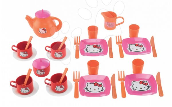 Écoiffier čajová sada Hello Kitty pro děti 2609-1 růžovo-oranžová