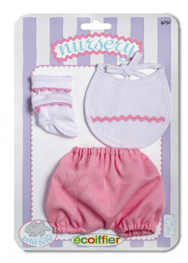 Écoiffier dětské šatičky Clip Strip Nursery pro panenku 4050 modré/růžové