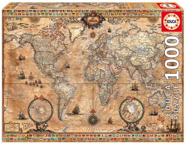 Educa Puzzle Antique World Map 1000 dílků 15159 barevné