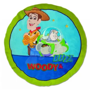 Ilanit plyšový polštář Wd Toy Story 3 kulatý 13894 modro-zelený