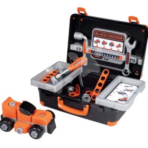 Pracovní kufřík Bricolo Box Black&Decker Smoby s rozebíratelným autíčkem a 39 doplňky