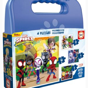 Puzzle Spidey & his Amazing friends Progressive Educa 6-9-12-16 dílů v kufříku od 3 let