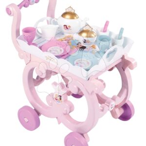 Servírovací stolek Disney Princess XL Tea Trolley Smoby s velkou čajovou soupravou 17 dílů