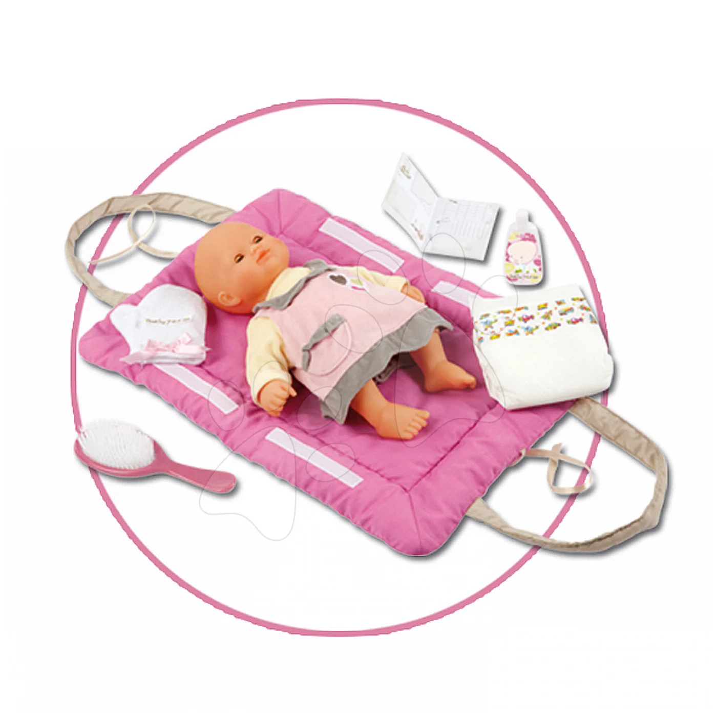 Smoby dětská podložka Baby Nurse a set na přebalování pro panenku 024362 tmavorůžová - Obrázek 2