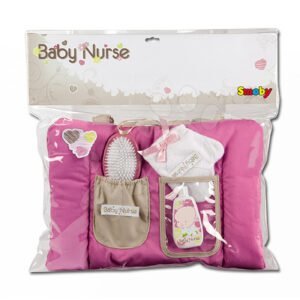 Smoby dětská podložka Baby Nurse a set na přebalování pro panenku 024362 tmavorůžová
