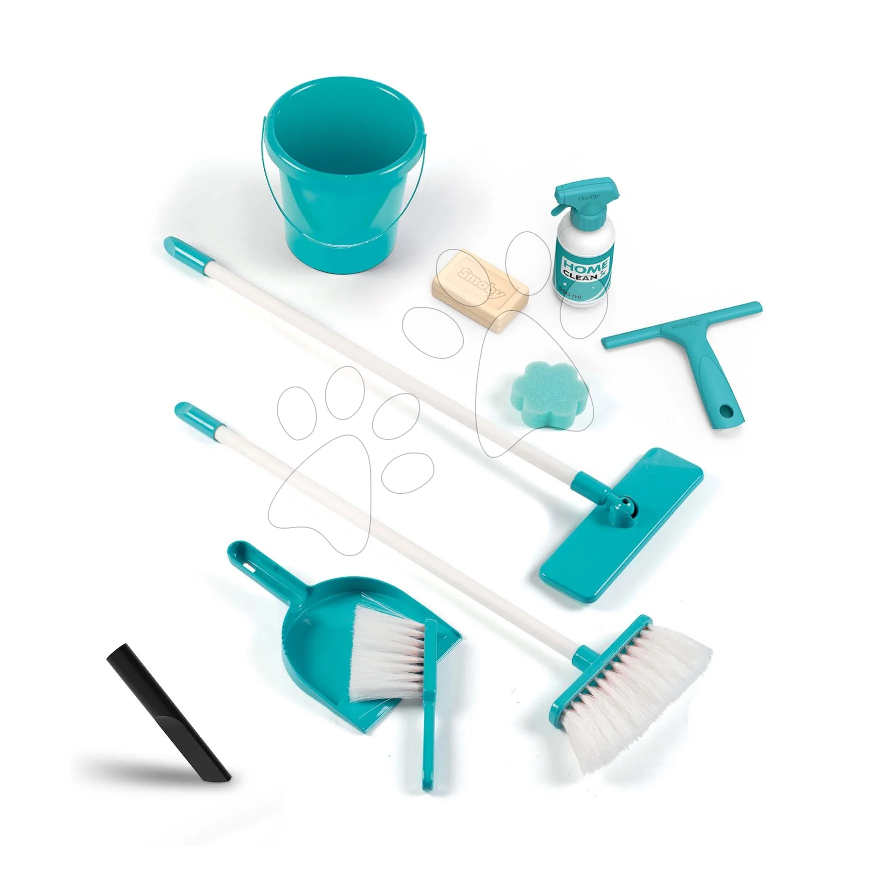 Úklidový vozík s tyčovým vysavačem Rowenta Trolley+Vacuum Cleaner Smoby se smetákem kbelíkem a 10 doplňků - Obrázek 2