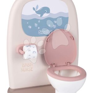Záchod a koupelna pro panenky Toilets 2in1 Baby Nurse Smoby oboustranný s WC papírem a 3 doplňky k umyvadlu