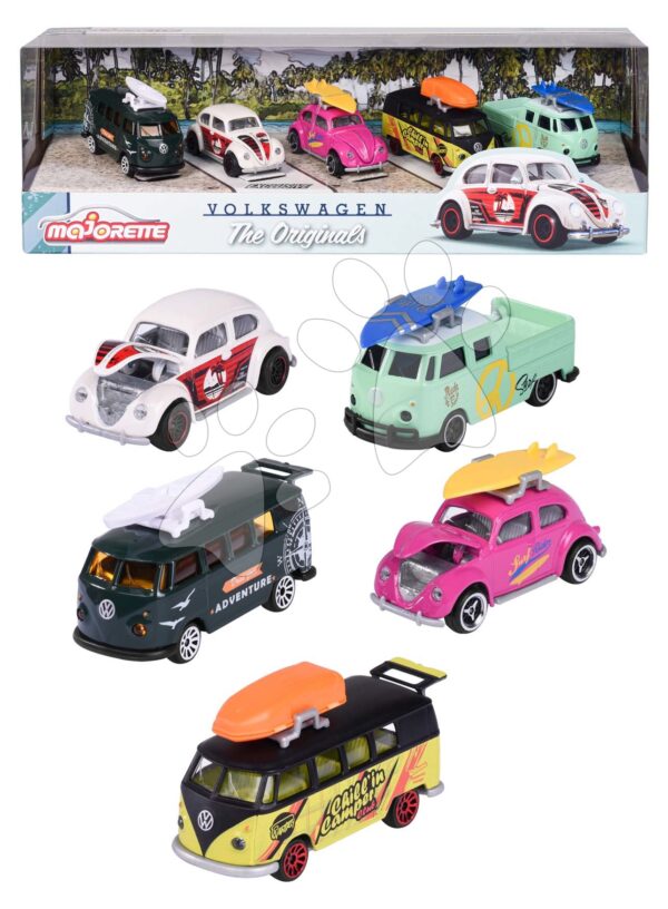 Autíčka VW The Originals 5 Pieces Pack Majorette kovová délka 7
