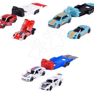 Autíčka s přívěsem Porsche Motorsport Race Trailer Majorette kovová s otevíratelnými částmi délka 18 cm