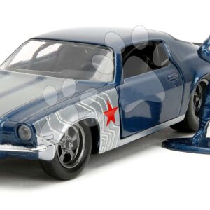 Autíčko Chevrolet Camaro 1973 Marvel Jada kovové s otevíratelnými dveřmi a figurka Winter Soldier délka 14 cm 1:32