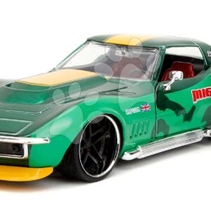 Autíčko Chevrolet Stingray 1969 Street Fighter Jada kovové s otevíratelnými částmi a kovová figurka Cammy White délka 20 cm 1:24