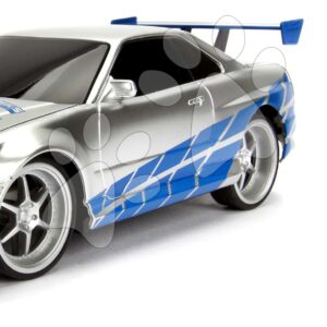 Autíčko na dálkové ovládání RC Nissan Skyline GTR Fast & Furious Jada modrostříbrné délka 19 cm 1:24
