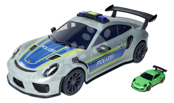 Autíčko policejní s boxem na autíčka Porsche 911 GT3 RS Polizei Carry Case Majorette se zvukem a světlem a 1 autíčkem