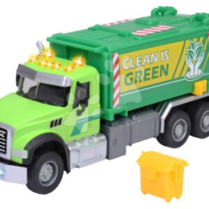 Autíčko popelářské Mack Granite Garbage Truck Majorette kovové se zvukem a světlem délka 22 cm