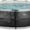 Bazén s filtrací Black Leather pool Exit Toys kruhový ocelová konstrukce 488*122 cm černý od 6 let - Image 2