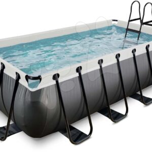 Bazén s filtrací Black Leather pool Exit Toys ocelová konstrukce 400*200*100 cm černý od 6 let