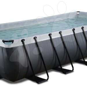 Bazén s filtrací Black Leather pool Exit Toys ocelová konstrukce 540*250*100 cm černý od 6 let