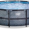 Bazén s filtrací Stone pool Exit Toys kruhový ocelová konstrukce 488*122 cm šedý od 6 let - Image 2