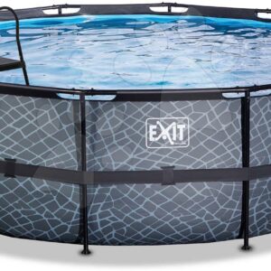 Bazén s filtrací Stone pool Exit Toys kruhový ocelová konstrukce 488*122 cm šedý od 6 let