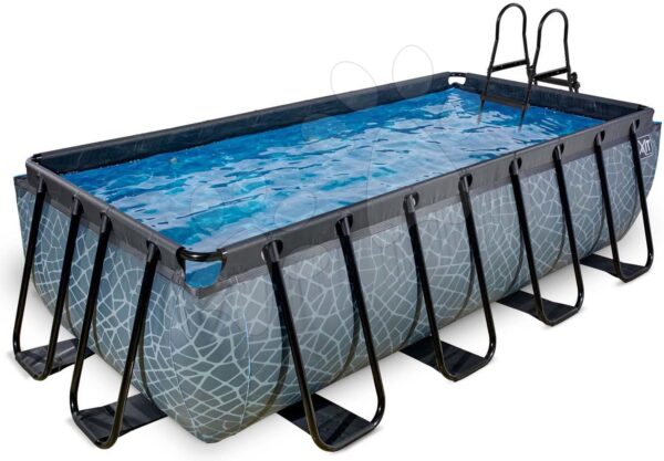 Bazén s filtrací Stone pool Exit Toys ocelová konstrukce 400*200*100 cm šedý od 6 let