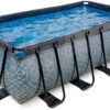 Bazén s filtrací Stone pool Exit Toys ocelová konstrukce 400*200*122 cm šedý od 6 let - Image 2
