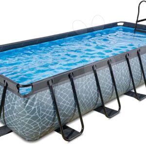 Bazén s filtrací Stone pool Exit Toys ocelová konstrukce 540*250*100 cm šedý od 6 let