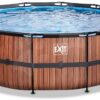 Bazén s filtrací Wood pool Exit Toys kruhový ocelová konstrukce 427*122 cm hnědý od 6 let - Image 2