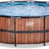 Bazén s filtrací Wood pool Exit Toys kruhový ocelová konstrukce 488*122 cm hnědý od 6 let - Image 2