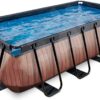 Bazén s filtrací Wood pool Exit Toys ocelová konstrukce 400*200*100 cm hnědý od 6 let - Image 2