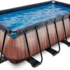 Bazén s filtrací Wood pool Exit Toys ocelová konstrukce 400*200*122 cm hnědý od 6 let - Image 2