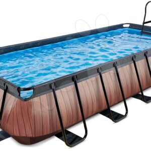 Bazén s filtrací Wood pool Exit Toys ocelová konstrukce 540*250*100 cm hnědý od 6 let