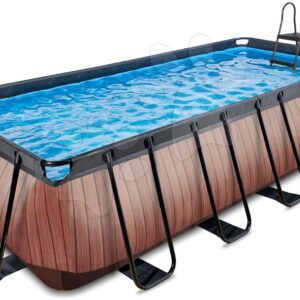 Bazén s filtrací Wood pool brown Exit Toys ocelová konstrukce 540*250*122 cm hnědý od 6 let
